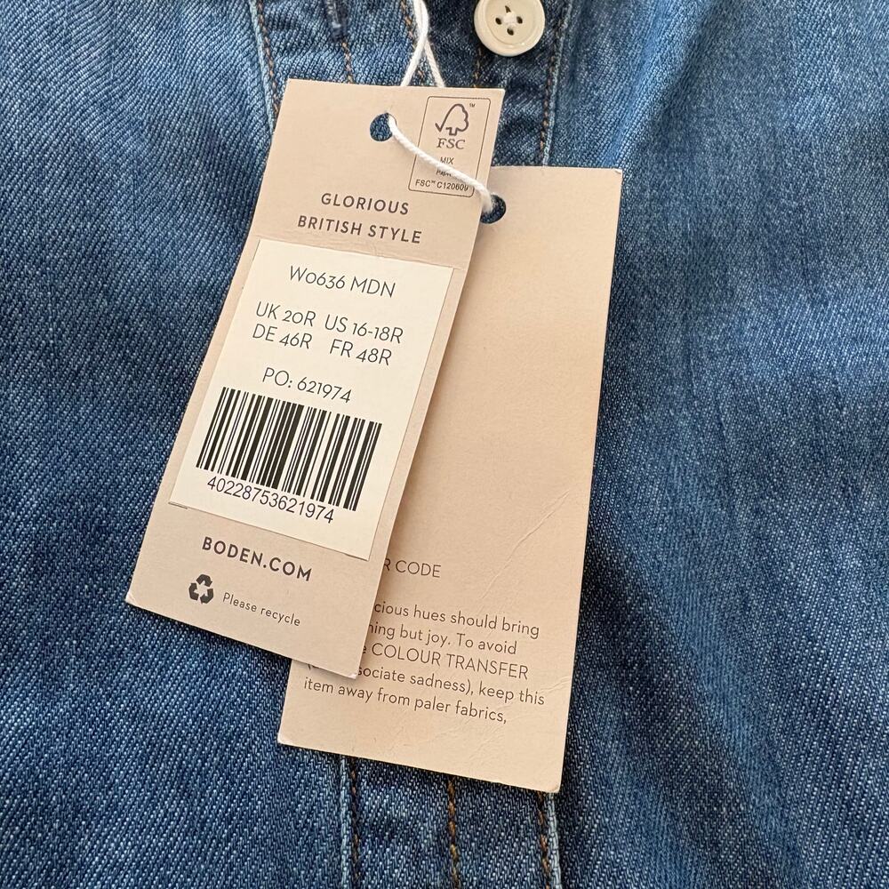 NWT Size 16-18 Boden Denim Dress - Picture 4 of 4